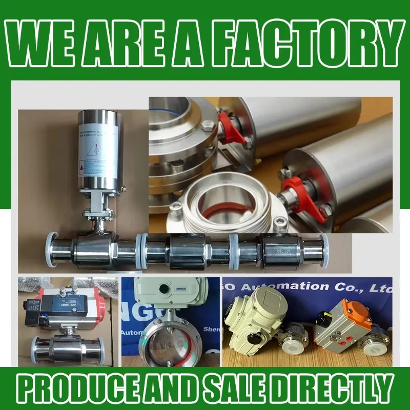 2 Inch Food Grade Ss316l Stainless Steel Sanitary Single-acting Pneumatic Welded butterfly Valve