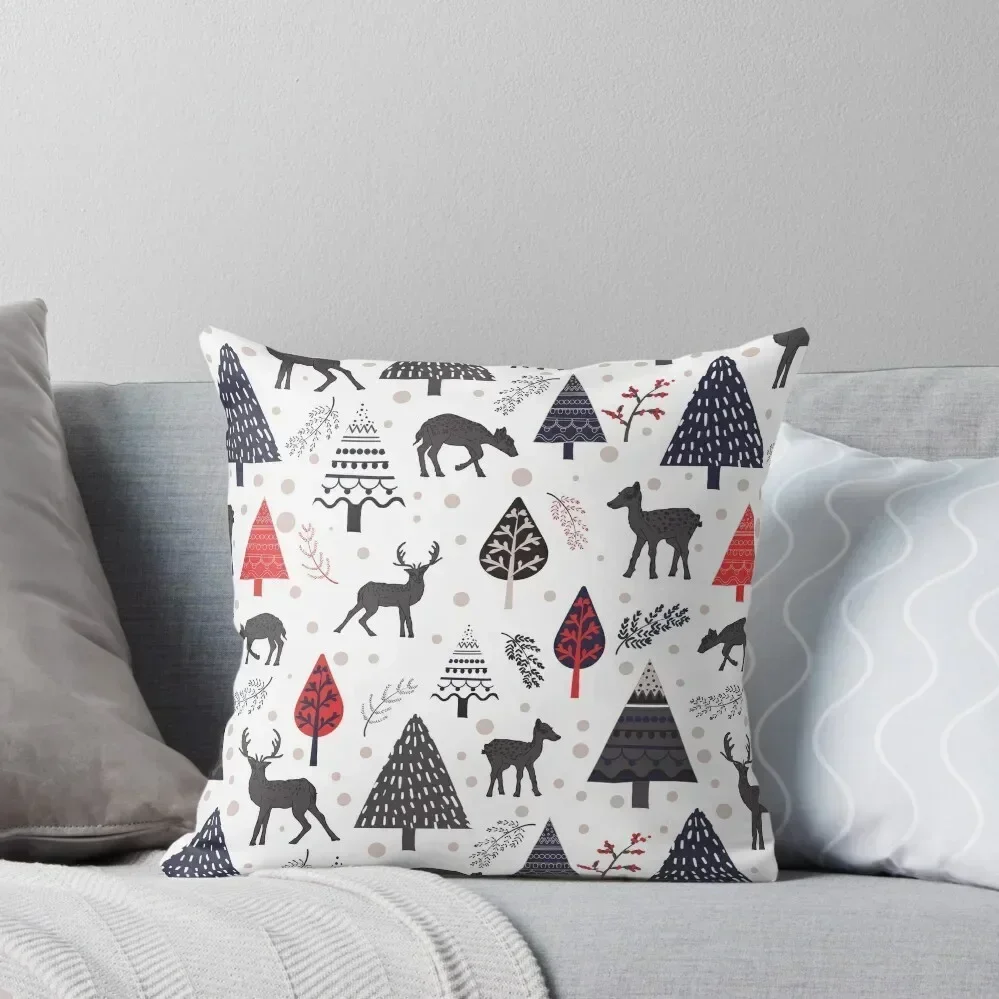 

Cute Reindeer Christmas Art Throw Pillow ornamental pillows Luxury Pillow Cover Cushion Cover Set pillow