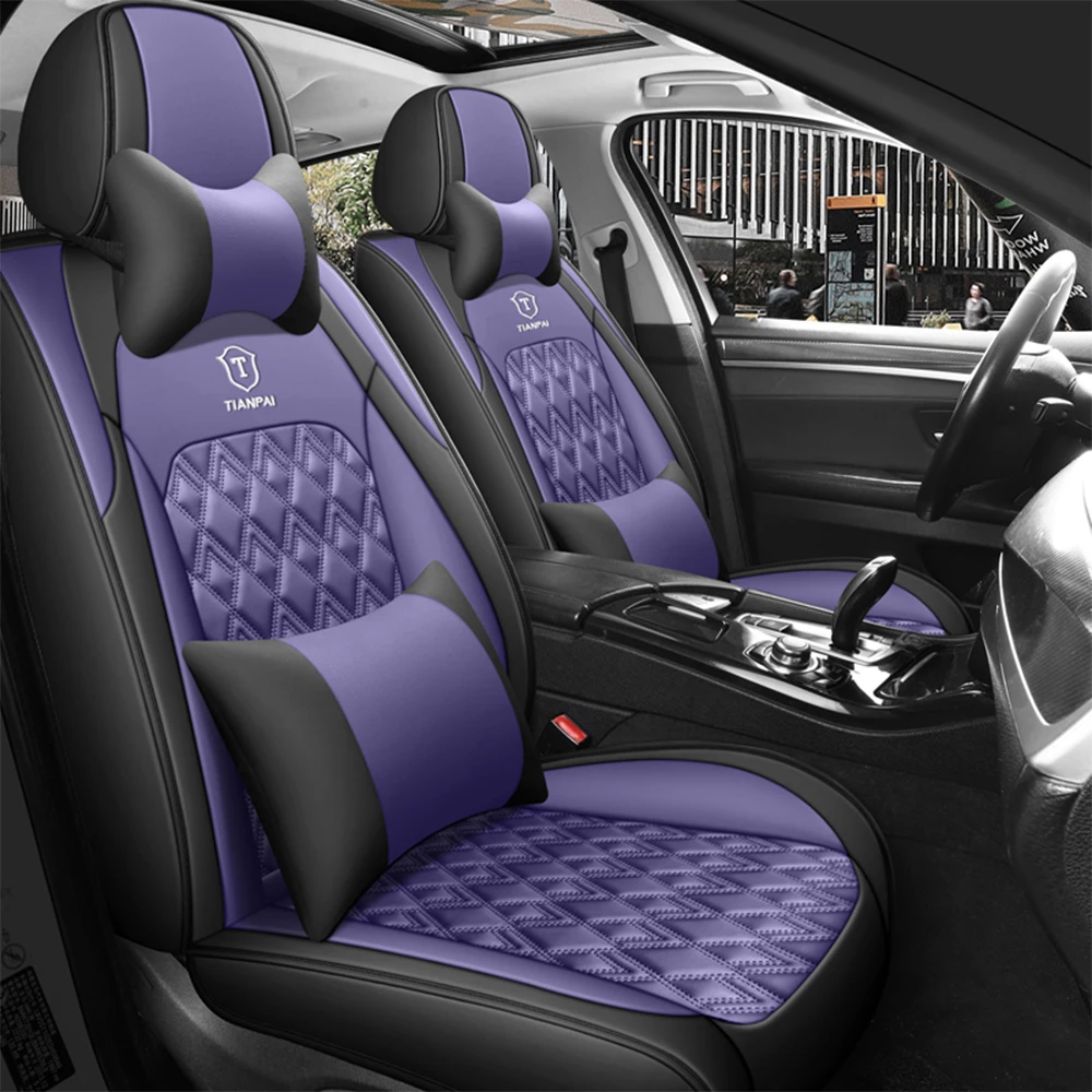 Leather Full Set Car Seat Cover for Honda Civic Accord CRV HRV Vezel Fit Jazz Stepwgn Shuttle Universal Interior Car Accessories