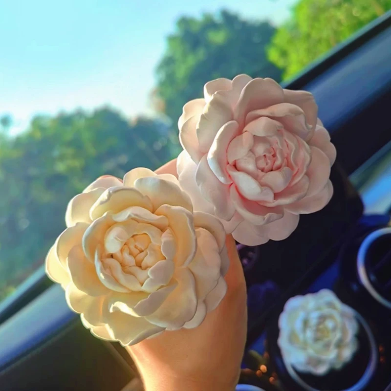 3D Flowers Aromatherapy Wax Gypsum Silicone Mold Beautiful Flower Plaster Ornament Molds For Car Decoration Resin Crafts Mould