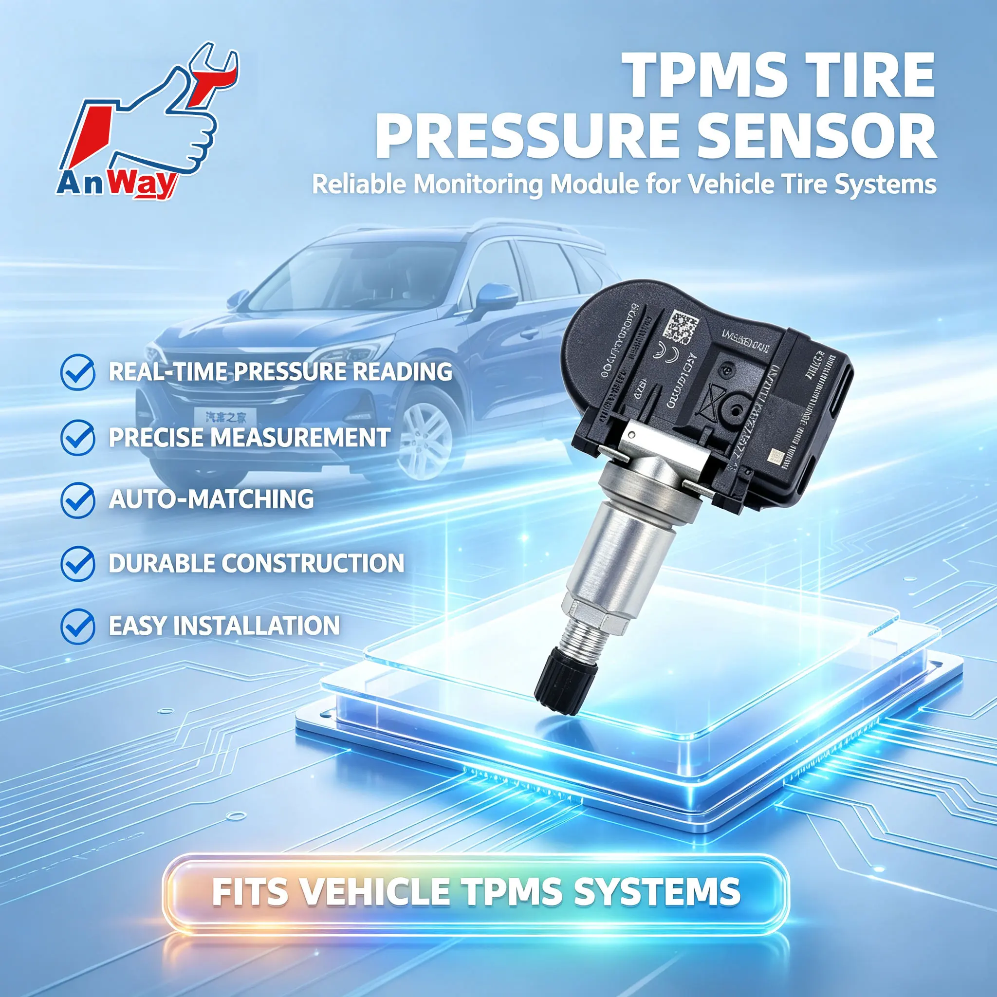 Custom Fit Car Tire Pressure Sensor For GAC Trumpchi GS5 Super GS4 Plus 2011-2021 Auto Learn TPMS TIre Pressure Monitor System