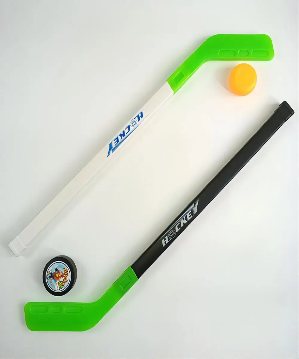 Kids Street Plastic Set, Mini 2Hockey Sticks, 2Puck Sports, Ice Hockey Training, Juniors Toys, Indoor and Outdoor Gift