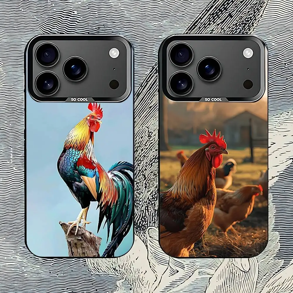 

Animal Hen Rooster Phone Case For iPhone 17,16,15,14,13,12,11,Pro,Max,Plus,E,Air,Mini Black Tpu IMD Cover
