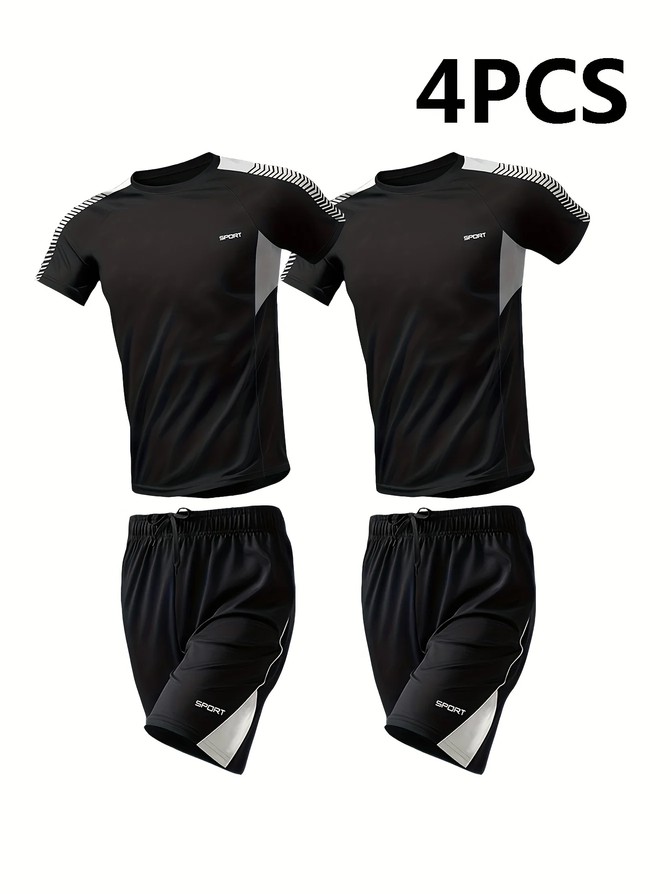 طقم ملابس رياضية عصرية للرجال مكون من 4 قطع، تي شيرت وشورت للعضلات بأكمام قصيرة، طقم شاطئ، ملابس رياضية