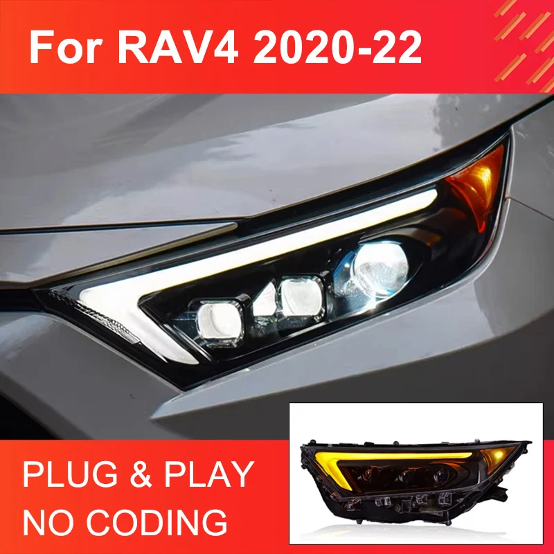 

Car LED Headlight for Toyota RAV4 2020 2021 2022 Headlights Plug and Play with DRL Dynamic Turning Projector Lens Head Lights