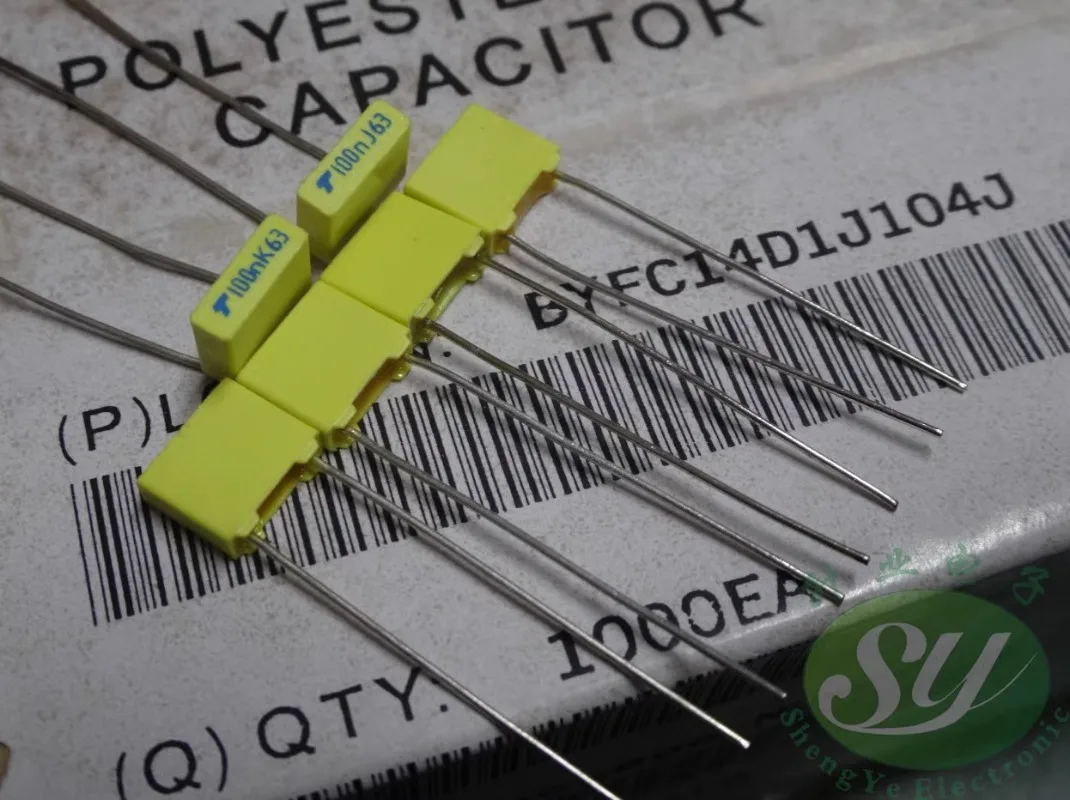 

20PCS TPC 0.1uf/63v 100nf u1 104 brand new 5mm film capacitor ( Accuracy: 5% / 10% )
