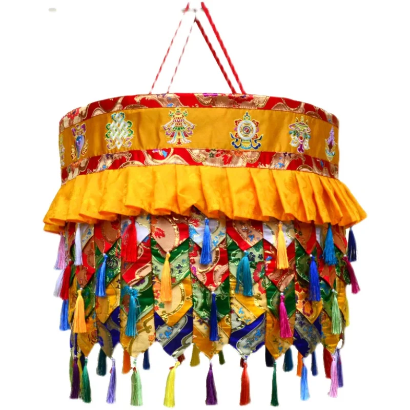 Tibetan Characteristic Interior Decoration Temple Buddhist Hall Layout Treasure Umbrella Tibetan Embroidery