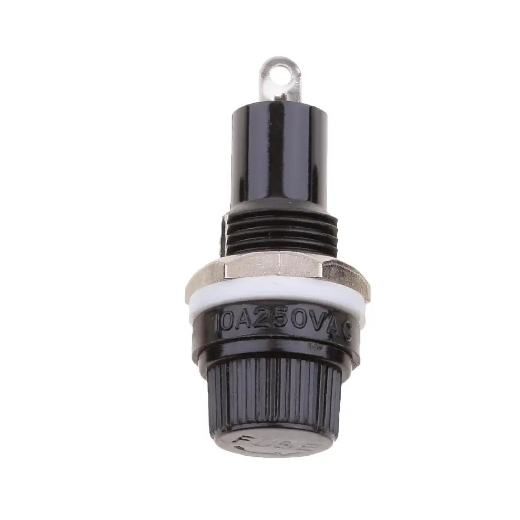 5pcs Panel Mounted Screw Glass 5x20mm Fuse Holder Black Car/Truck/Boat image 4