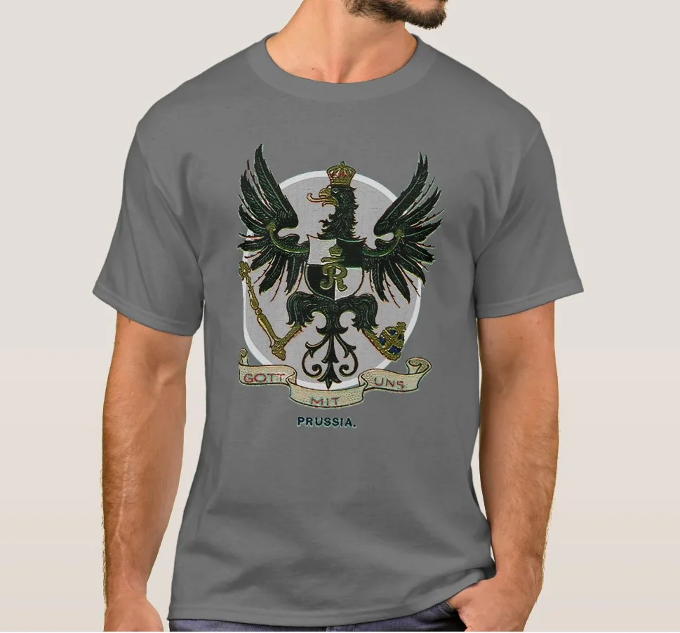 Prussian Eagle and Motto 19th Century Kingdom of Prussia Gift T-Shirt. Premium Cotton Short Sleeve O-Neck Mens T Shirt New S-3XL