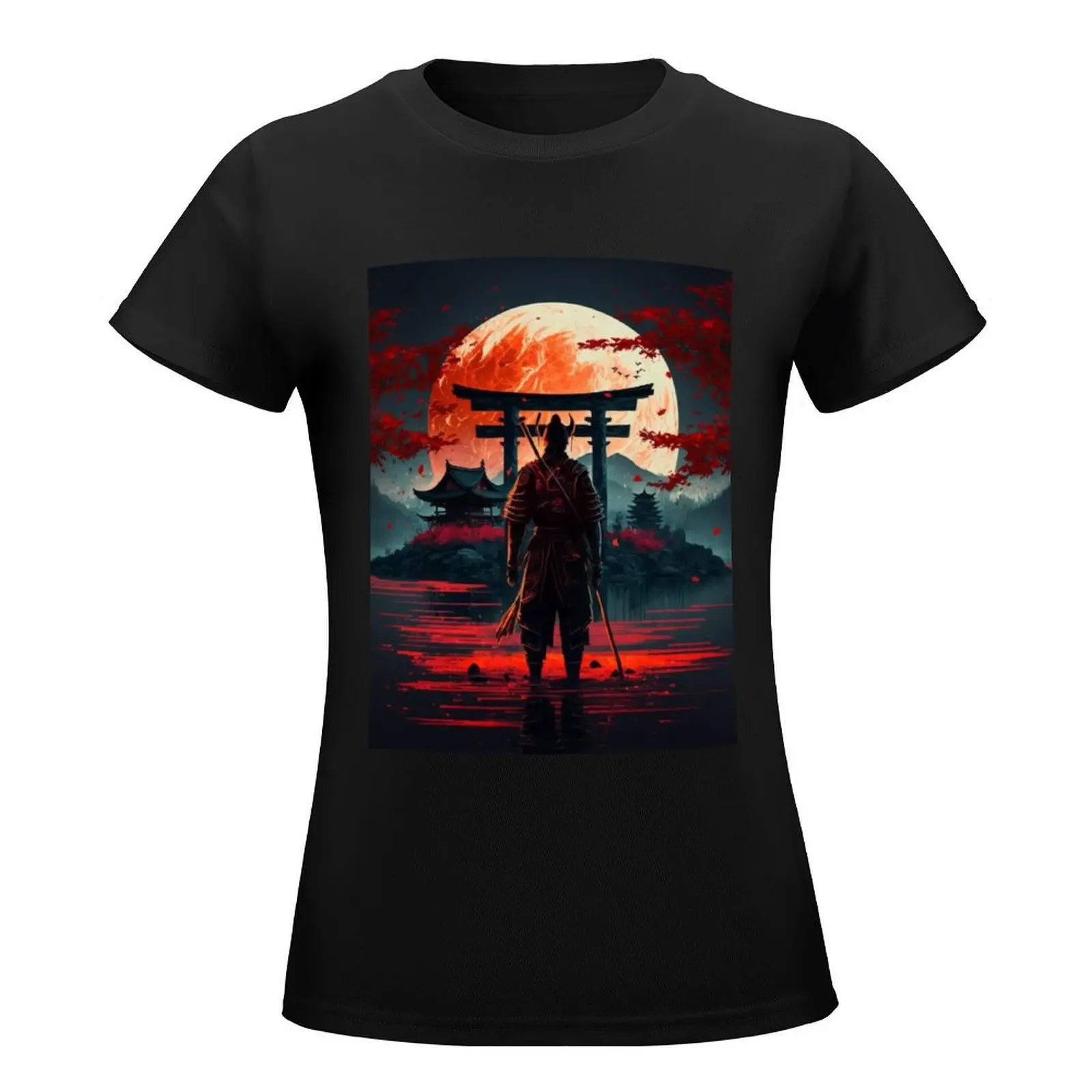 Ghost of Tsushima Ninja T-Shirt cute tops vintage clothes plain t shirts for Women