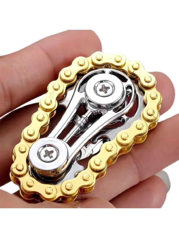 AliExpress NONE Fingertip Spiral Sprocket Flywheel Top Flying Disk Anti-Anxiety Ornaments Metal Bicycle Chain EDC Rotating Flying Disk Adult Toy