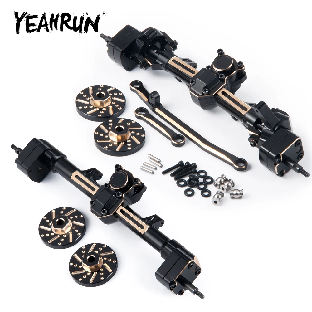 YEAHRUN Brass Portal Axle Brass Weights Steering Link for Axial SCX24 Deadbolt Wrangler C10 Gladiator Bronco 1/24 RC Car Parts