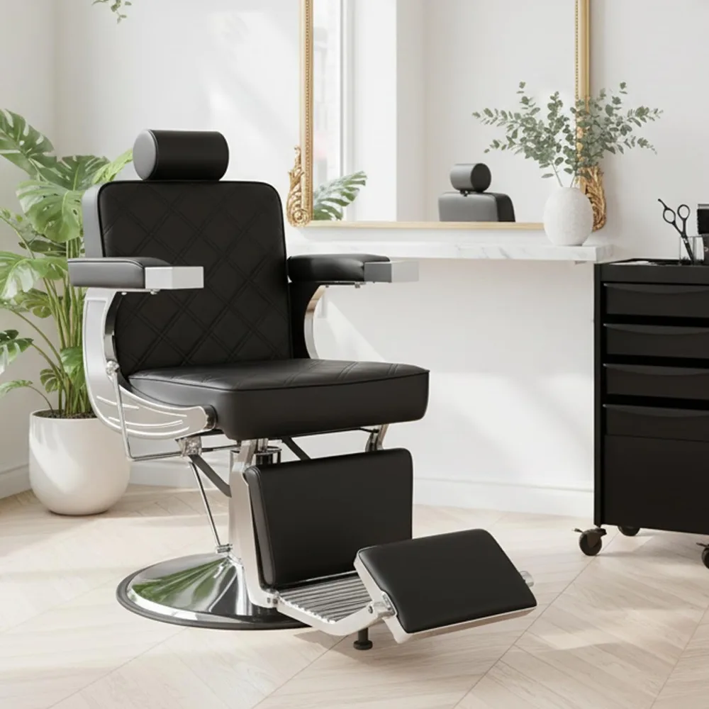 

Регулируемые парикмахерские кресла черного цвета с откидной спинкой и регулируемым подголовником для барбершопов и стилистов, на заказ