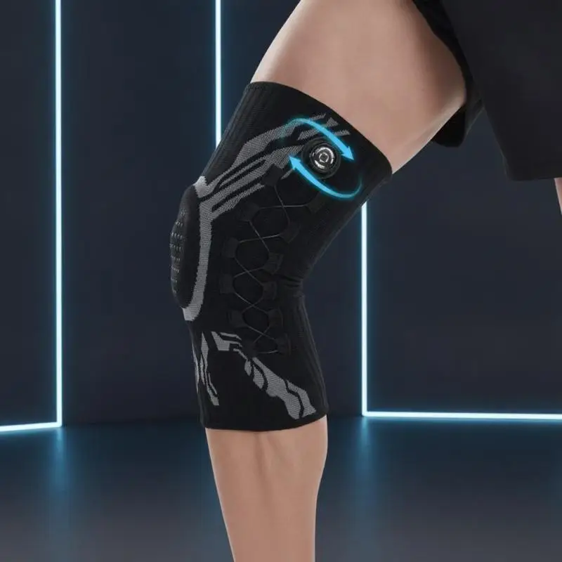 1Pc Smart Knob Knee Brace Patella Gel Pad Lateral Stabilizer Compression Support for Skiing Winter Sports Knee Protector