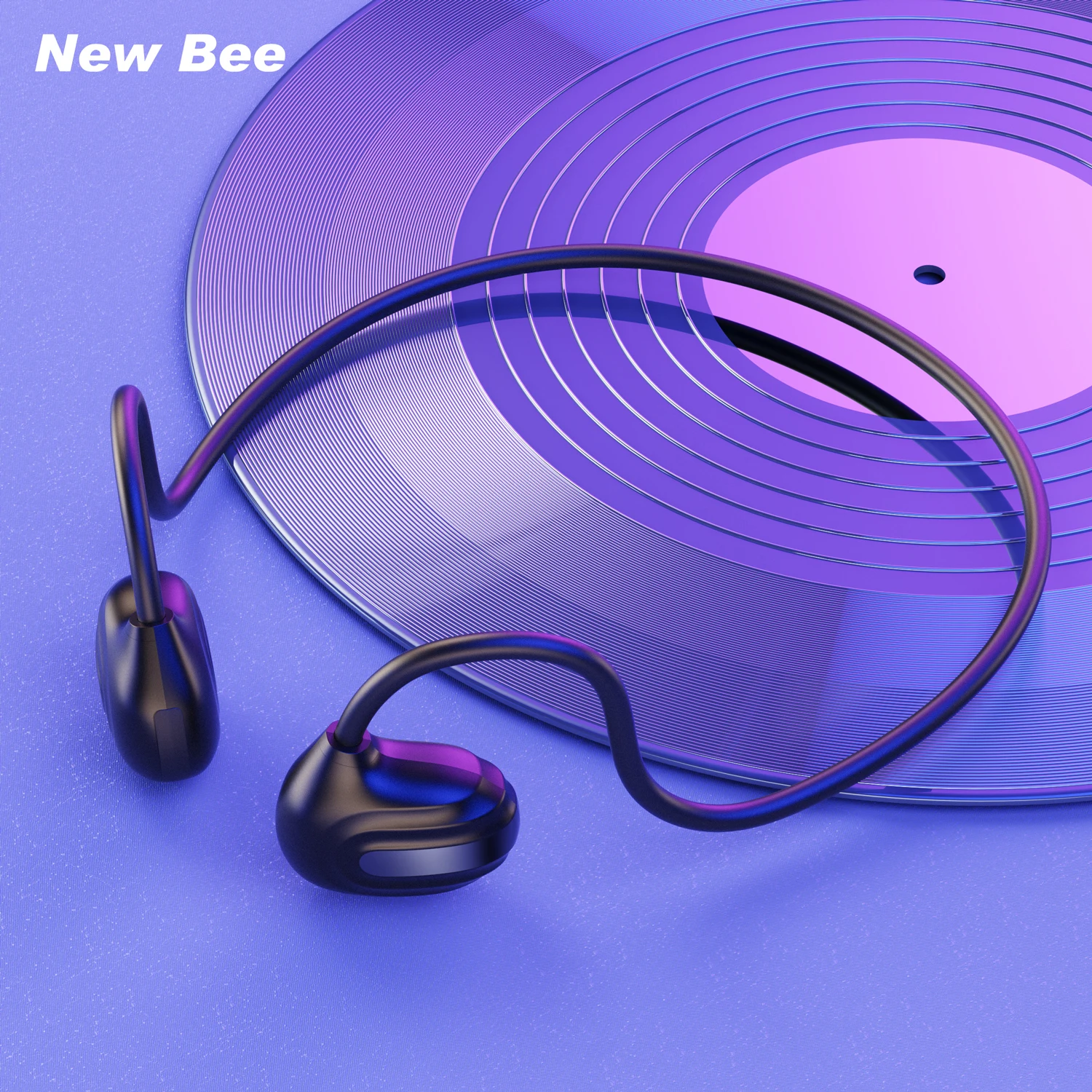 New Bee H2 Sports Running Air Conduction Bluetooth Earphones Headphone V5.3 ENC Neck Mounted Wireless Headset Long Battery