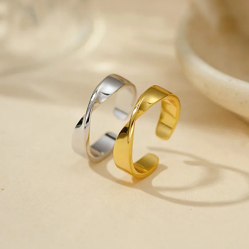 

925 Sterling Silver Engagement Jewelry Irregular Geometry Adjustable Rings For Women Couple Wedding Accessories Jewellery
