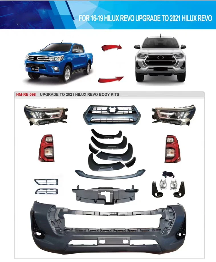 Wide Body kits for Hilux Revo 2015-2017 Upgrade To 2020 Body Kits Offroad Accessories Bumper Fender Flare Hood Pickup Truck