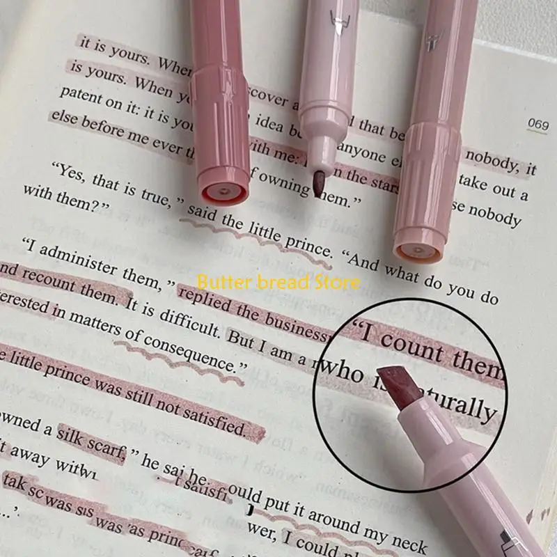 W89C 4 PCS Pena Highlighter Double Headed Highlighter Marker Untuk Menggambar