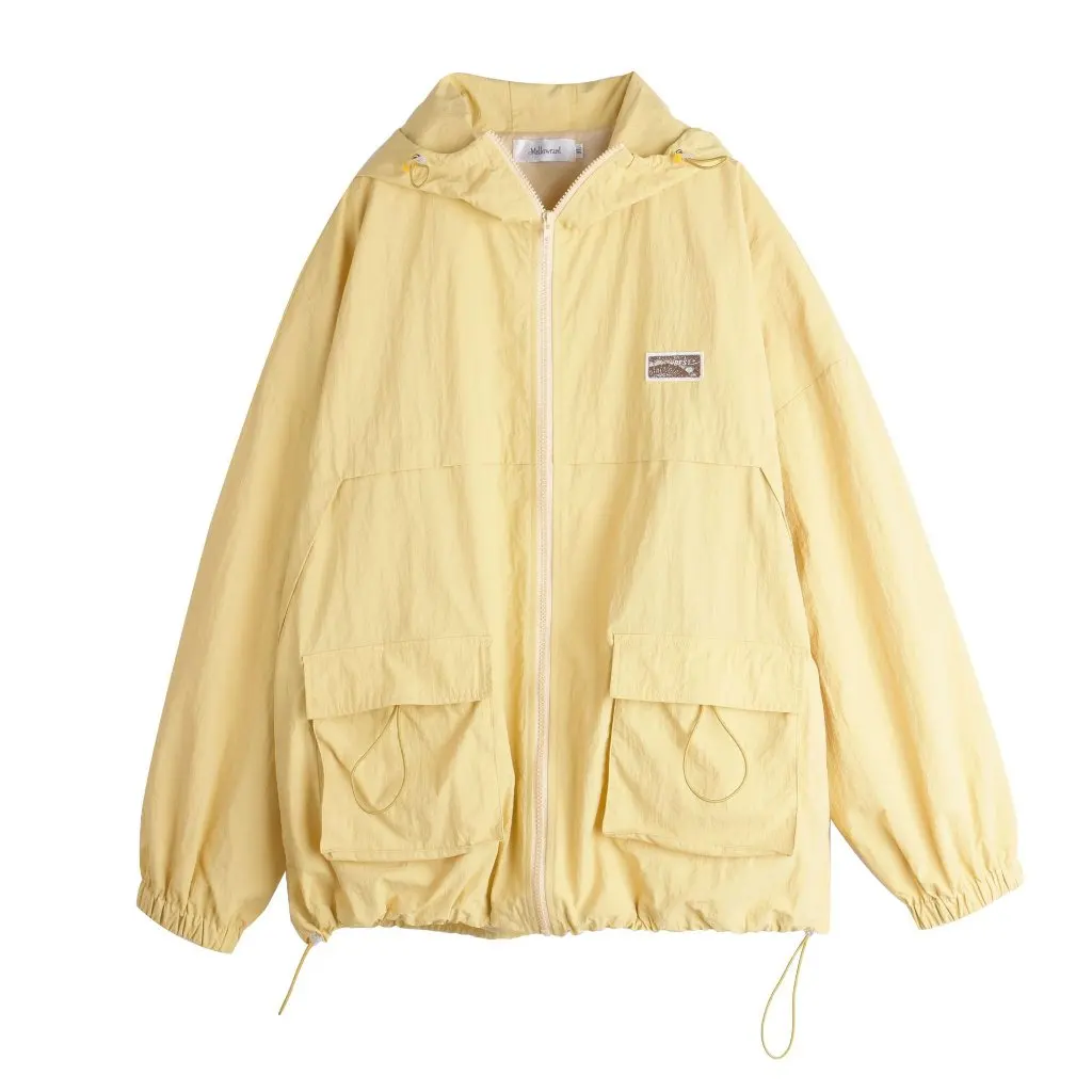 

K2977 Женское повседневное пальто больших размеров, весенняя новая свободная куртка с капюшоном Fat Sister Dopamine