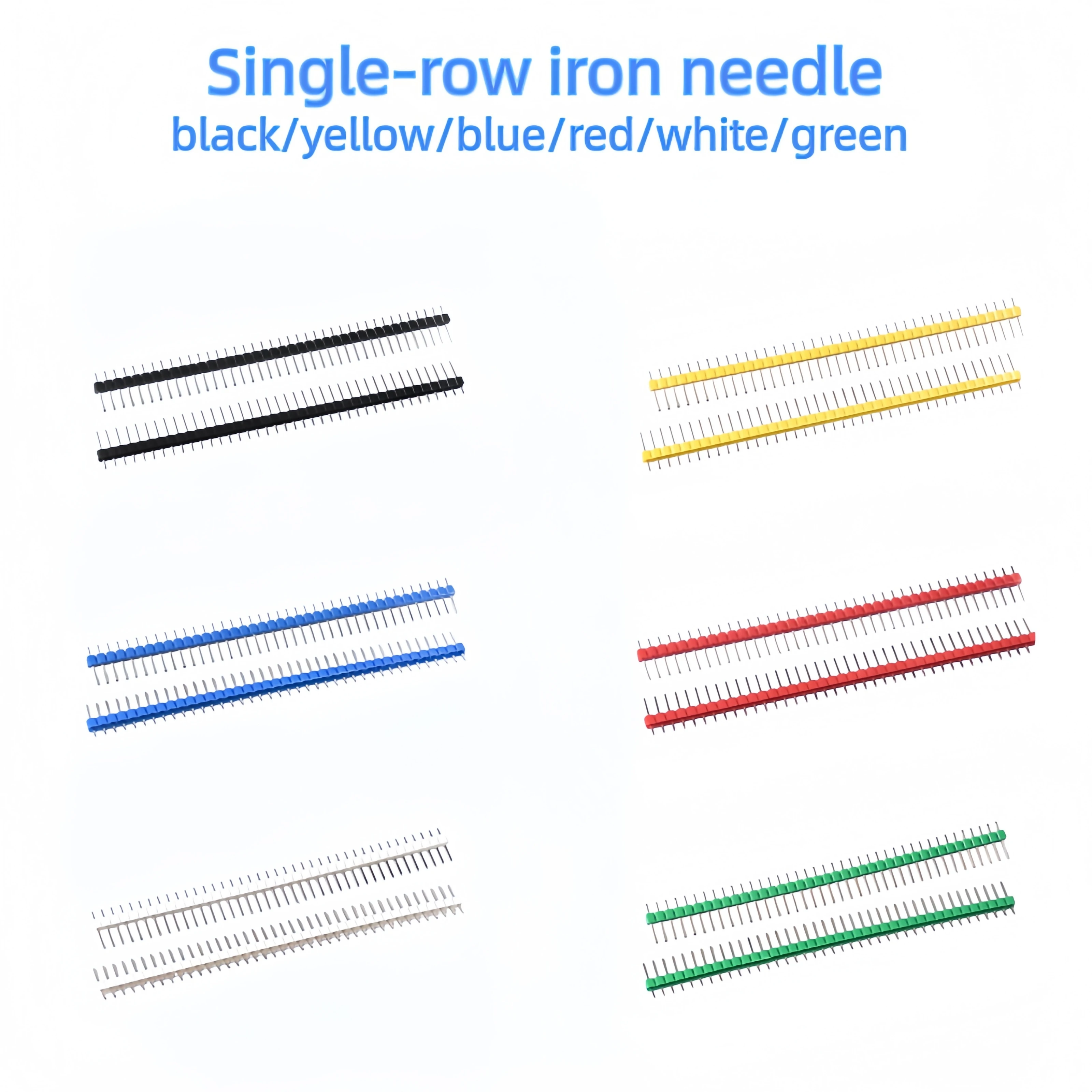 10PCS 40Pin 1x40P Single/Double row Male Breakable Pin Header Strip 2.54mm black/Blue/Red/White/Green/Yellow For Arduino DIY Kit