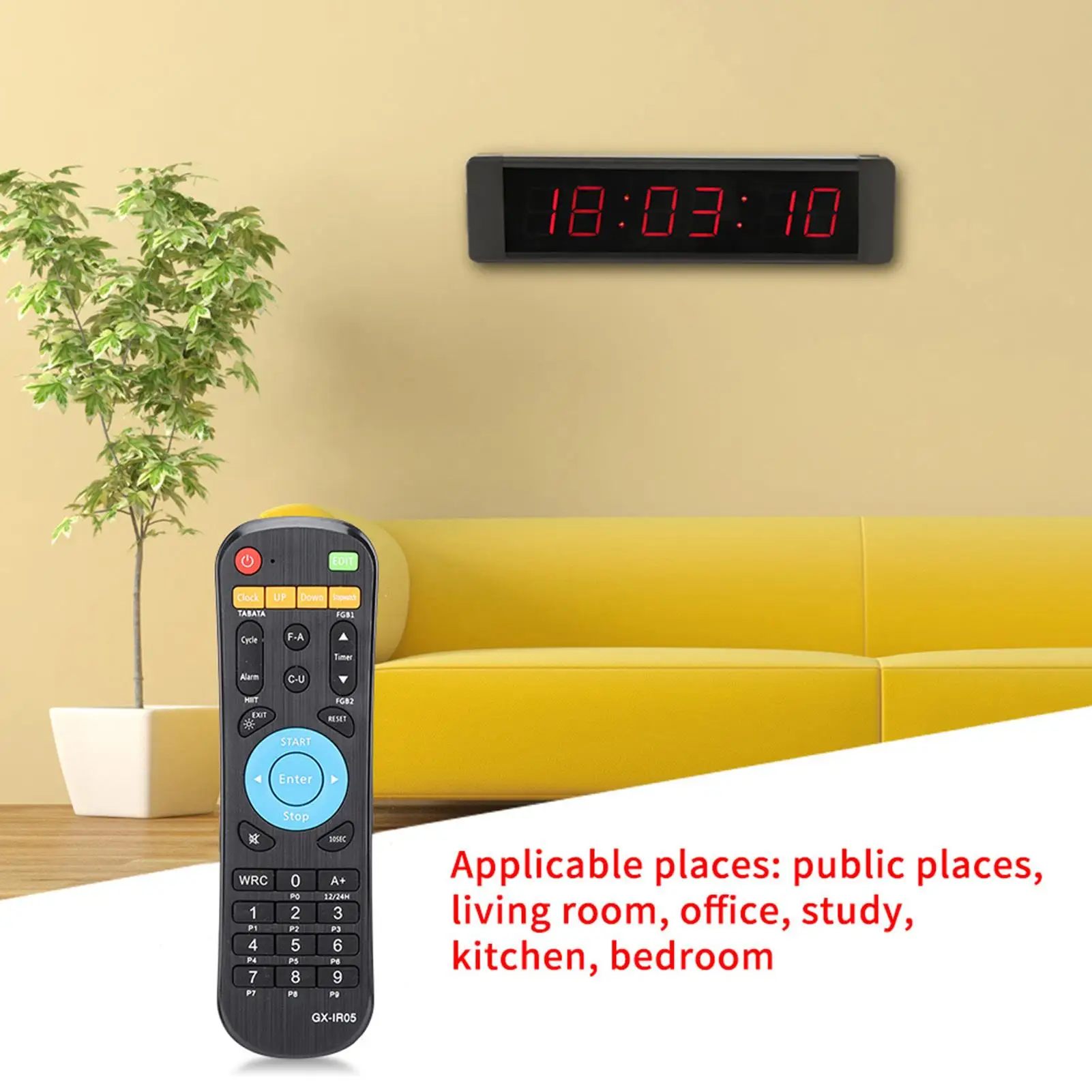 Smart LED Remote Control Wall Clock High Precision Timer Stopwatch Electronic Counter for gym Fitness Training Tool