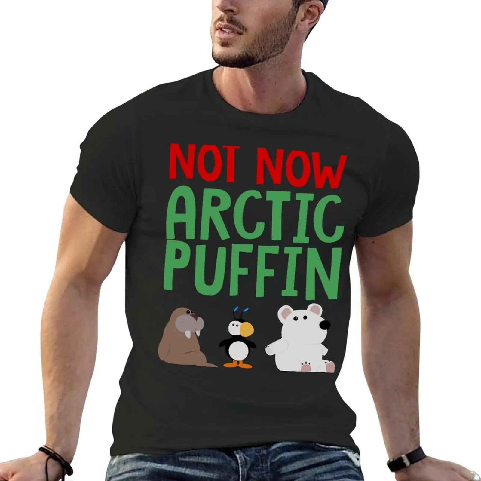 Not Now Arctic Puffin T-shirt quick drying plus sizes sweat mens plain t shirts