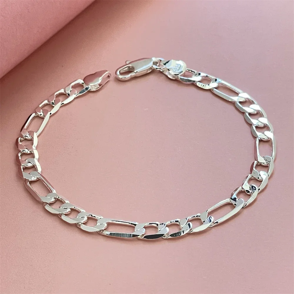 6MM 3:1 925 Sterling Silver Bracelet Ferrero ladies classic Fashion party Jewelry gift