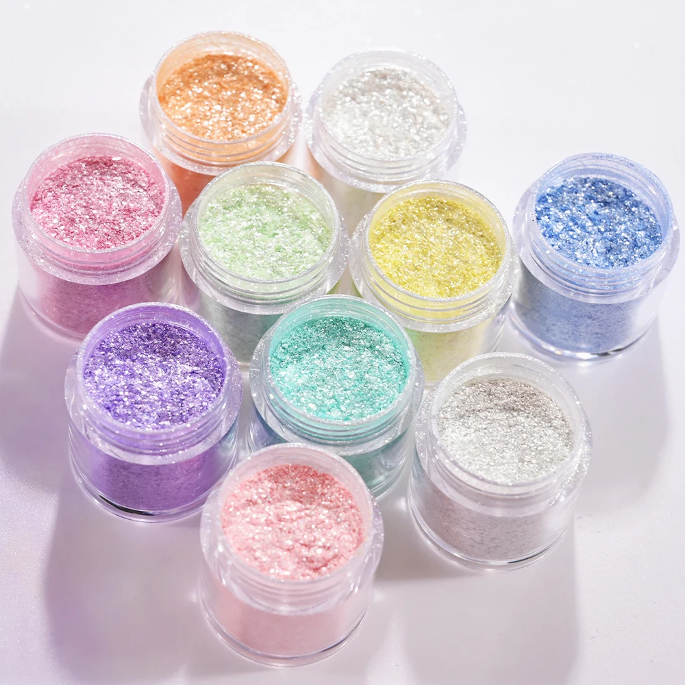 Net-5G Pink Opal Nail Flakes Iridescent Glitter Polarized Aurora Neon Chrome Powder Sequins for Manicure Rubbing Dust on Nails *