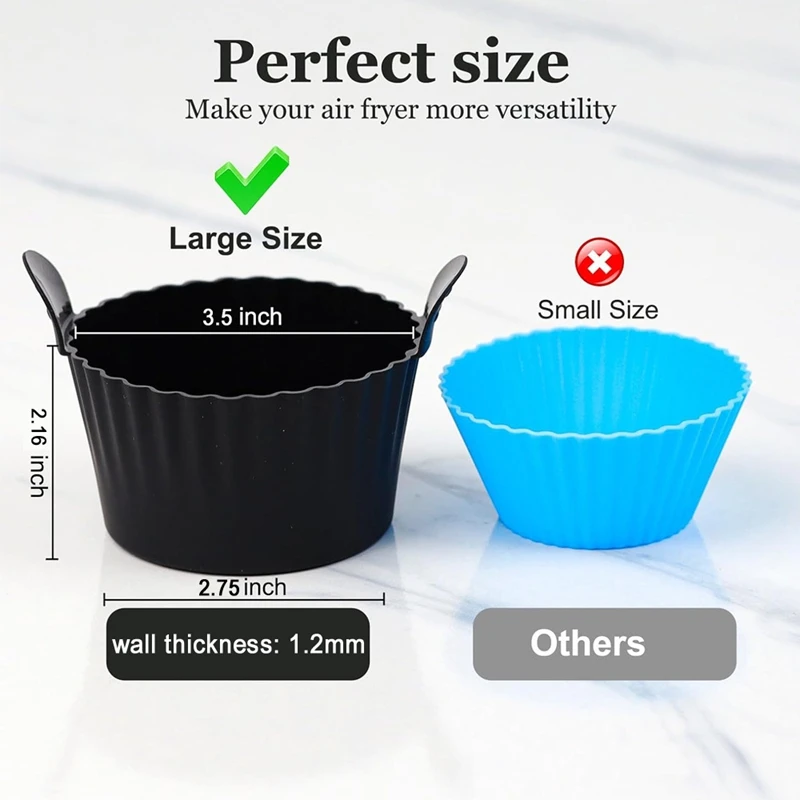 4/6pcs Silicone Air Fryer Egg Ramekins Mould Muffin Cupcake Cups Egg Cooking Poacher Non Stick For Oven Food-grade Dishwasher