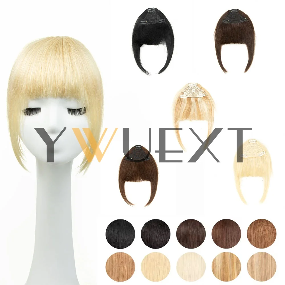 Poni Rambut Asli 3D Blunt Cut 3 Jepit Poni Rambut Alami Jepit Atas Kepala Ekstensi Rambut Clip In Non-Remy Hitam Coklat Pirang