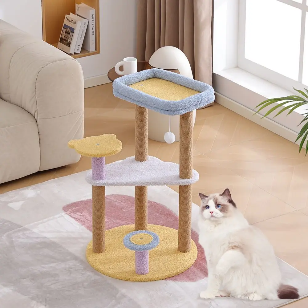 Cat Tree tower Multifunctional Sisal Post Plush Bed Anti-Scratch Cat Tree Indoor Pet Furniture Accessories Supplies