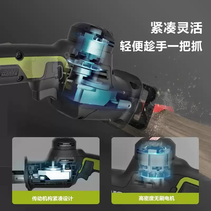 【Hot Sale】 WU500 Cordless Reciprocating Saw, Brushless Electric Sabre Saw, Portable Lithium Saw for Bone Metal Wood Cutting - view 3