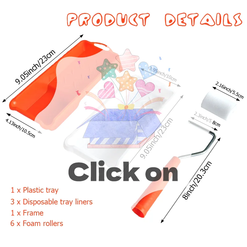 2 Inch Small Paint Roller Kit High-Density Foam Paint Roller Paint Tray Liner For Wall Painting Tools