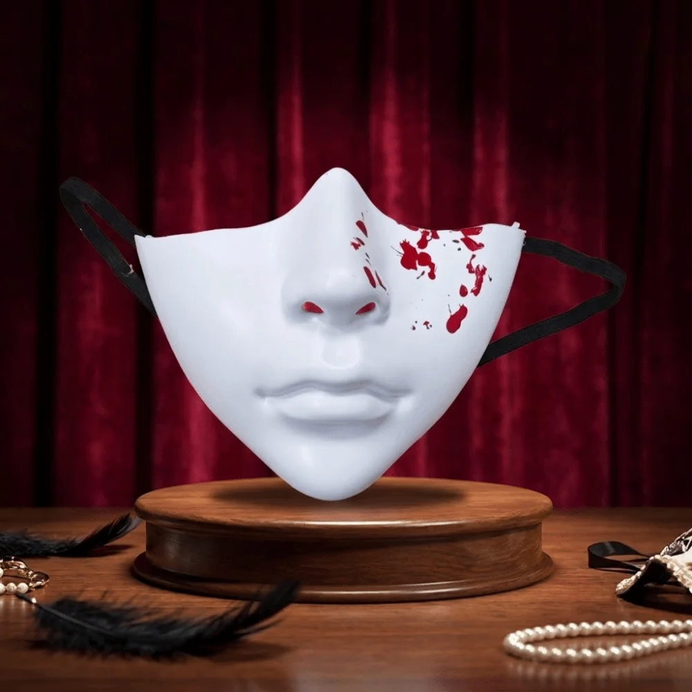 Cyberpunk Style Half Face Mask Technological Exquisite Halloween Mouth Cover Creative Decorative Masquerade Mask Men