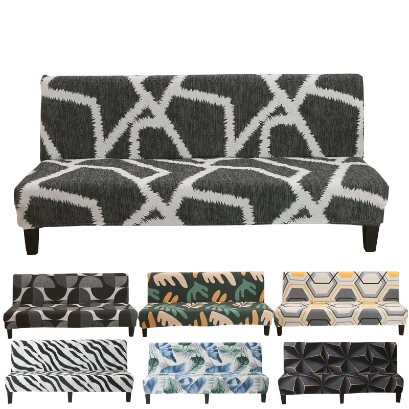 new futon sofa protector folding sofa bed cover for living room armless sofa covers elastic spandex material soft slipcovers