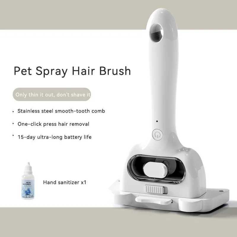 2in1 Pet Massage Spray Comb USB Rechargeable for Dogs Cats Multifunctional Grooming Tool for Removing Loose Hair Cleaning - view 5