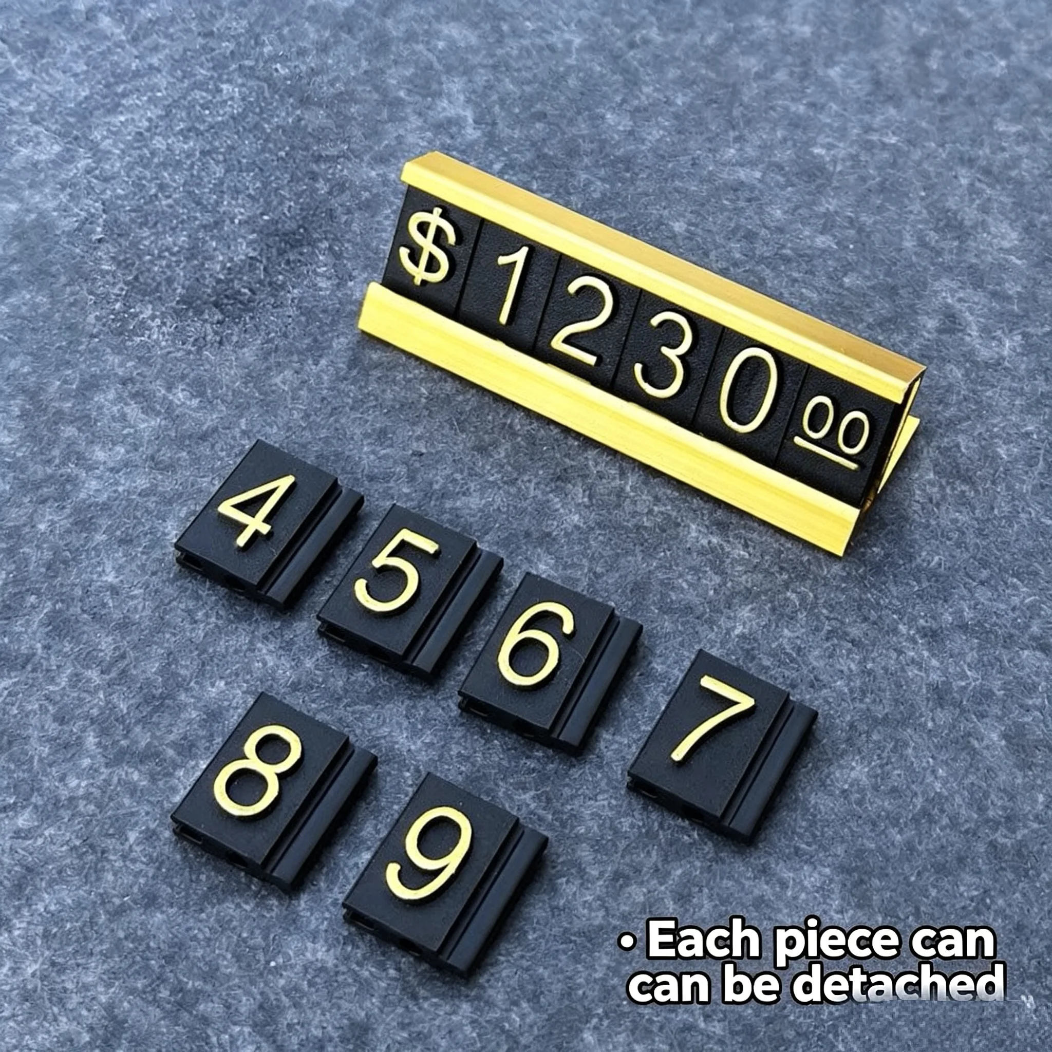 30 Sets Adjustable Number Digital Price Label Sign Holder Display Stand Small Jewelry Watch Ring Price Cube Tags