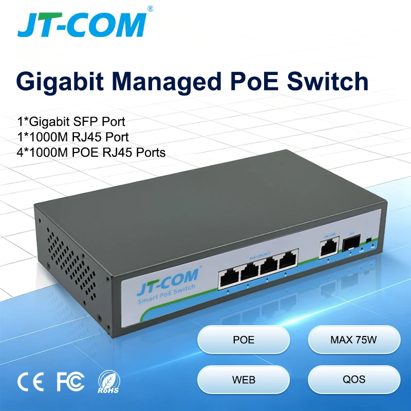 gigabit-l2-managed-poe-switch4-poe-rj45-1-gigabit-rj45-1-sfp-port-support-vlan-qos-port-mirror-for-ip-camera-surveillance