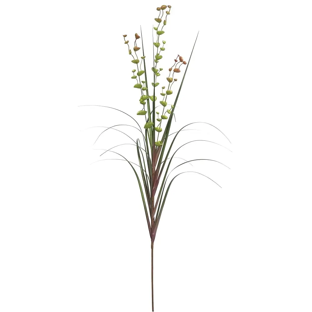 

36"" Everyday Artificial Green Grass And Eucalyptus Spray - 6 Pa - Faux Grass Plant Decor - Home Or Office Indoor Greenery