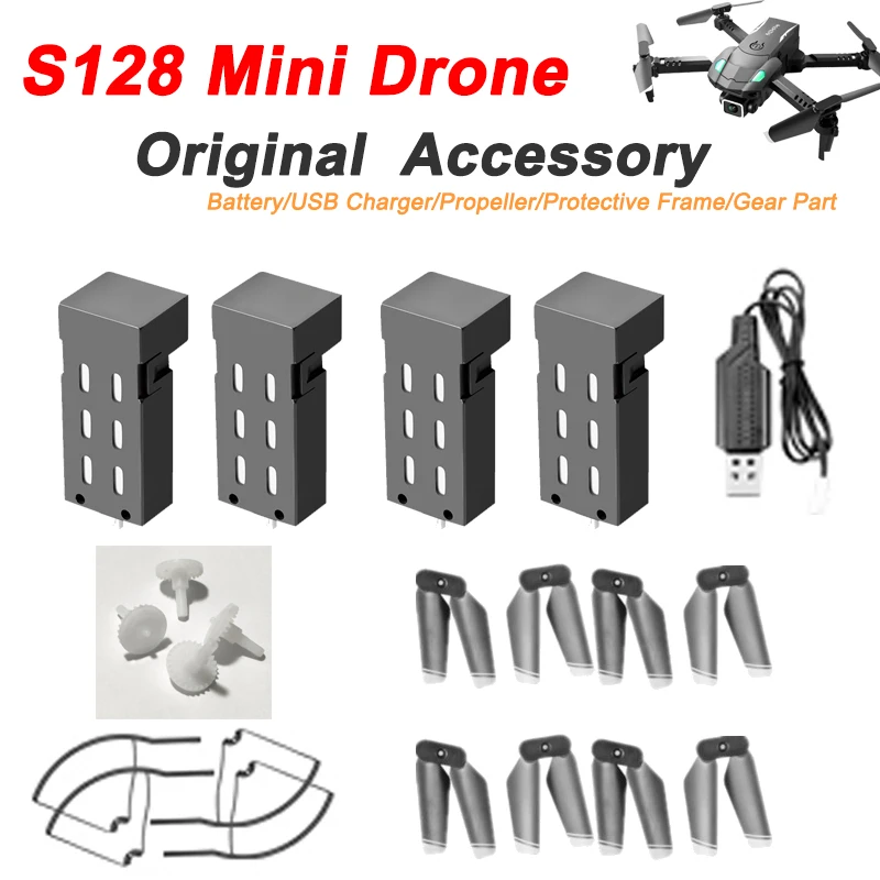 

S128 Mini Drone Original Accessory Battery/USB Charger/Propeller/Protective Frame/Gear Part RC Quadcopter Spare Part