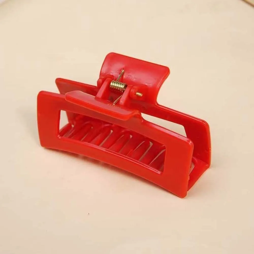 Safe Silicone Shark Clip Korean Style Square Straight Line Shaped Hair Claw Simple Creative Solid Color Shark Clip Work