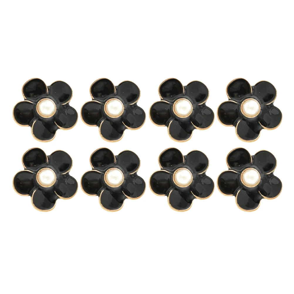

8pcs Floral Hair Accessories for Crafting DIY Shoe Charms Alloy Metal Brooches Craft Supply Handicraft Material