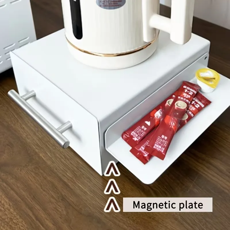 

Space-saving coffee machine storage rack with pull-out drawers, for kitchen countertops, multi-functional kitchen Organizer