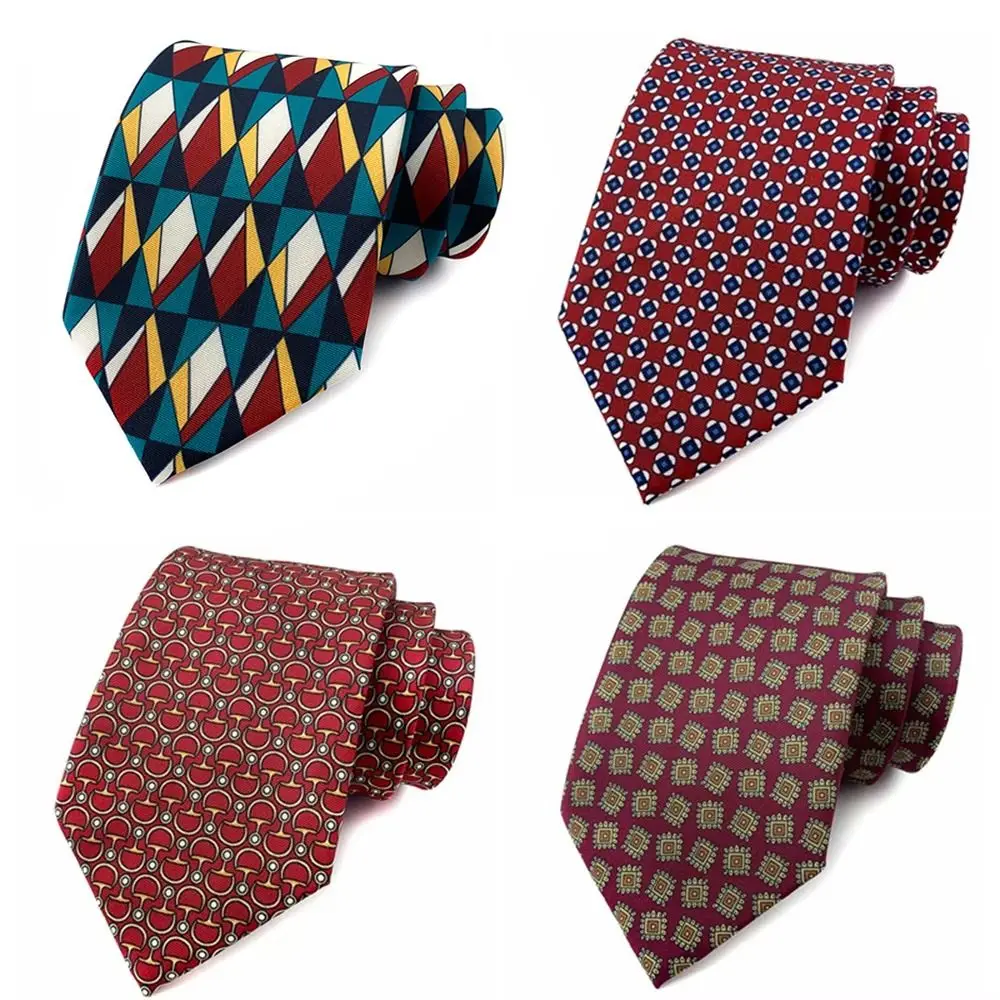 

Luxury Adjustable Silk Neck Tie Vintage Print Stripe Dot Suits Neck Tie Slim Fit 8cm Width Men Neckties Groom Collar Accessories