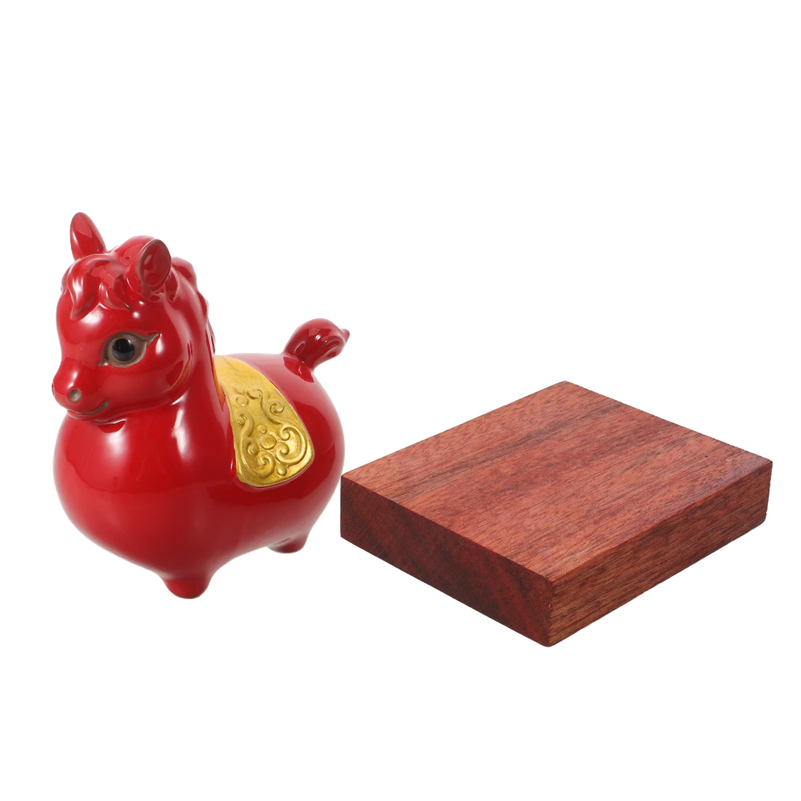 

Small Porcelain Ceramic Horse Lucky Decorative Sculpture Lunar New Year Ornament Desktop Ornament Home Office Success Charm