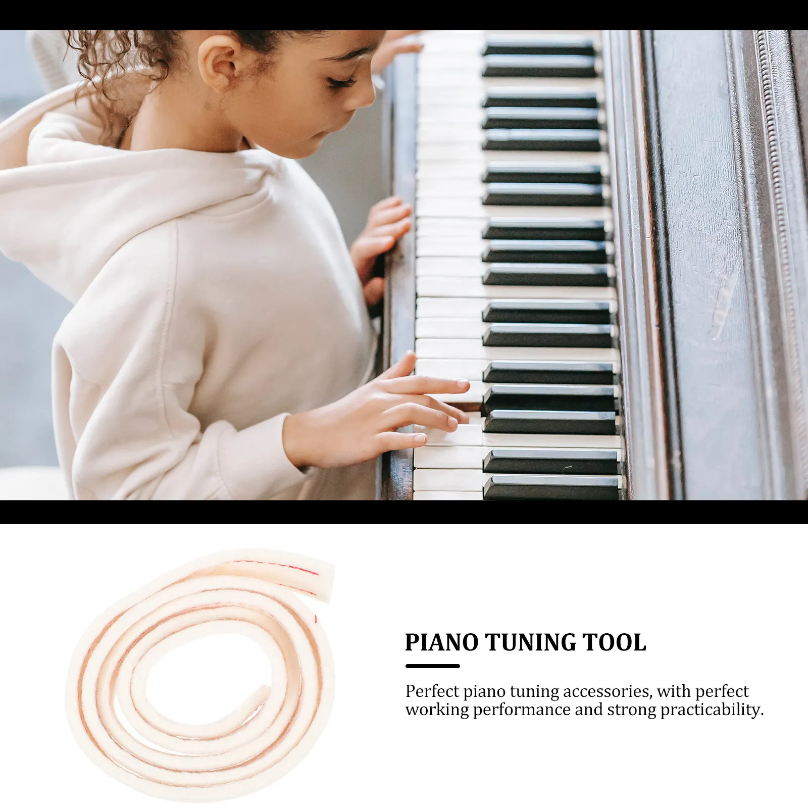 

1pc Piano Tuning Wool Tool Light Yellow Moderate Thickness Strong Anti-Skid Durable Mute Supply For Keyboard Instruments Piano