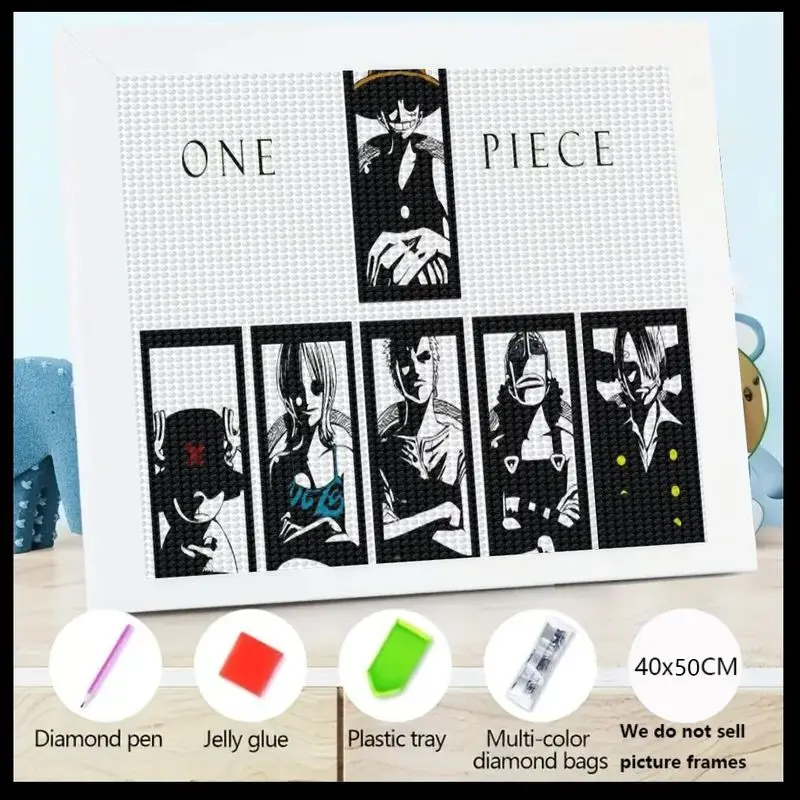 

1 шт. цельный 5D DIY полный дрель комплект алмазной живописи, аниме Манга соломенная шляпа пиратские персонажи со стразами художественное ремесло для взрослых и