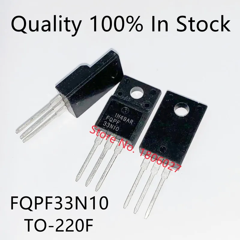 10pcs/LOT   FQPF33N10  33N10   TO-220F 18A 100V