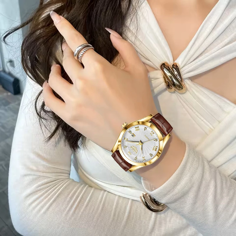 

LIGE Casual Watch For Women Top Brand Luxury Brown Leather Waterproof Date Quartz Ladies Watches Fashion Luminous Watch Women