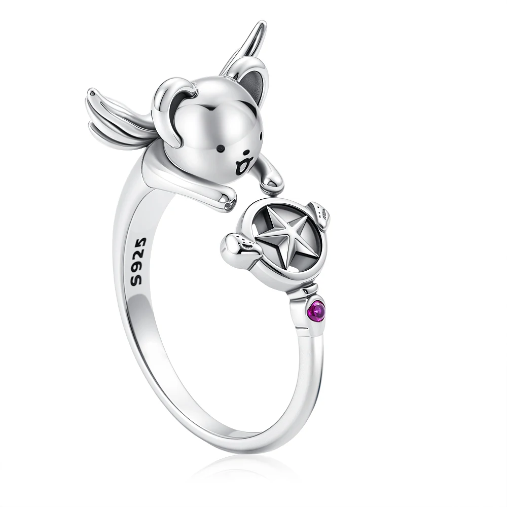 Women's Shining Zircon Adjustable 925 Sterling Silver Ring